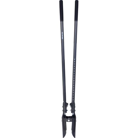 VEVOR Pelle a trous de poteau robuste, avec manche en acier au carbone, pelle croisee pour trous de poteaux manuelle, avec marquages gradues et lame en metal, pour creusement de jardinage, 1460 mm