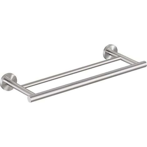 Double wall-mounted towel rack, 40cm bathroom towel hook, brushed Sus304 stainless steel -- (1/5)