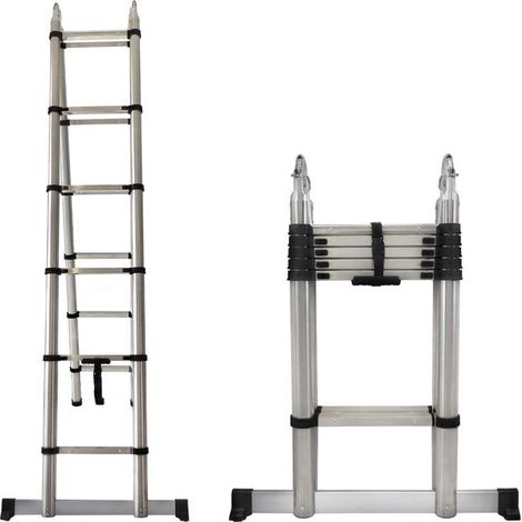 Échelle en acier inoxydable de 1,9 mètre, pliable, facile à transporter, échelle a en acier inoxydable, échelle droite (1/5)