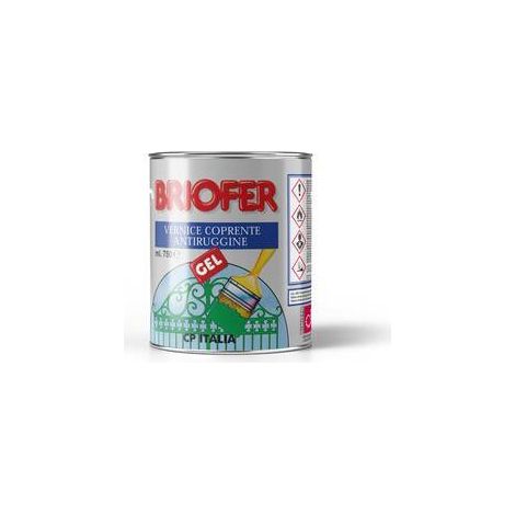 6 x SMALTO BRIOFER ANTIRUGGINE GEL 0,75L TESTA MORO