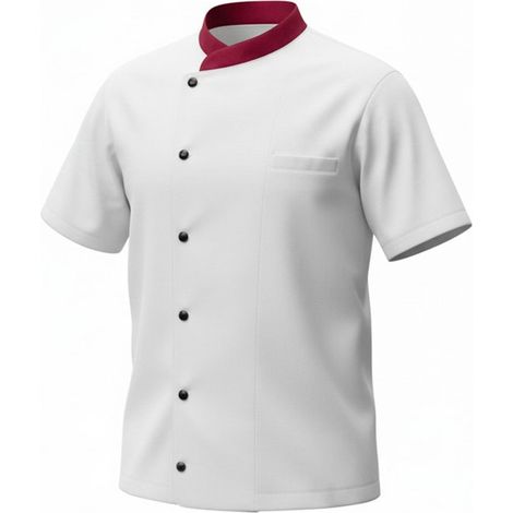 Veste de cuisine professionnelle manche courte tenue de cuisinier blanche Couleur - BORDEAUX-T36