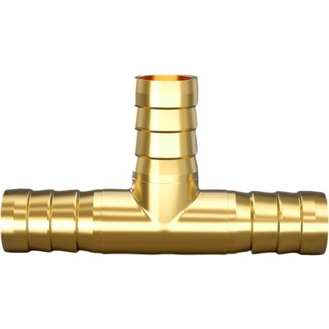 Lot de 1 Raccord Tuyau Laiton, Forme T 3 Voies, 10mm, Pour Eau Air Huile (1/5)