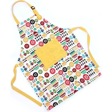Tablier Enfant pour Garçons Filles Théière Bol Jaune 3-5 Ans Bavoir de Cuisine Tablier de Chef Imperméable pour Enfants Sangle Réglable pour Cuisine Peinture Cuisson Artisanat Jardinage (1/5)