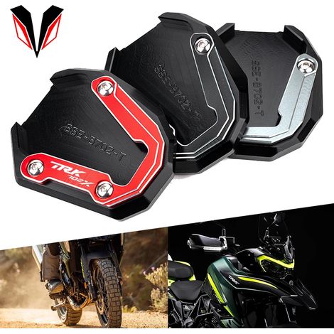 (Noir) Compatible avec Benelli TRK 702X TRK702X trk702x 2023 Moto, béquille latérale CNC, extension et support, accessoires maxpower