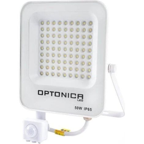 Projecteur LED Extérieur 50W IP65 BLANC avec Détecteur de Mouvement Crépusculaire - Blanc Neutre - SILUMEN (1/3)