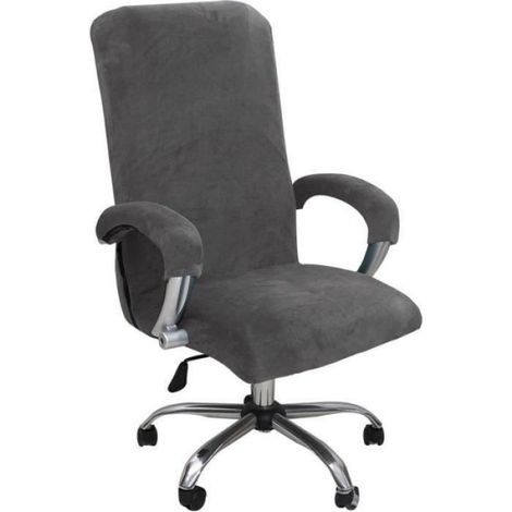 Housse De Chaise De Bureau - Extensible Polyester - Pour Dossier 45 À 58 Cm Et Siège 43 À 60 Cm - Avec Housses Accoudoirs - 1 Pièce (1/4)