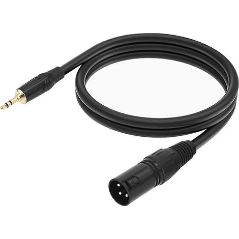 Adaptateur câble audio symétrique mini-jack TRS stéréo 3,5 mm vers XLR mâle 3 broches pour microphone, 100 cm (1/5)