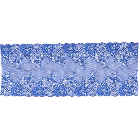 Blaues Spitzenband, 19 cm breit, 10 Meter lang, gute Elastizität, sicher in der Anwendung, einfache Handhabung, verleiht Kleidungsaccessoires Eleganz. (1/5)