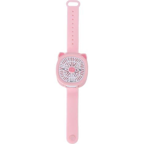 USB-wiederaufladbarer Mini-Handgelenkventilator aus Kunststoff für Kinder, kabelloser Mini-Armbandventilator mit abnehmbarem Armband, Schweinchenrosa, für den Außenbereich (1/5)