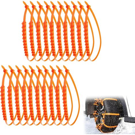 Chaînes à Neige pour Auto, Chaîne à Neige pour Voiture, Chaine Neige Antidérapantes Universelles, Hiver Pneus Anti-dérapage Chaînes, Réglables, pour Voitures Camions SUV Moto Vélo, 20 Pcs (1/5)
