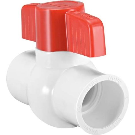 Vanne à bille en PVC de 32 mm pour conduite d'alimentation en eau, raccord à glissement (1/3)