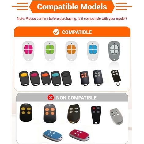 SCS Sentinel Lot de 3 télécommandes 4 canaux 433,92 MHz pour Portail et Garage, télécommande Sentinel Compatible avec AAM0085, sûre, Durable et Facile à Programmer, Orange (1/4)