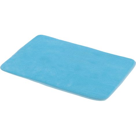 Tapis de sol élégant antidérapant, absorbe l'eau, à mémoire de forme, paillasson d'entrée pour maison, bleu ciel, réversible, confortable. (1/5)