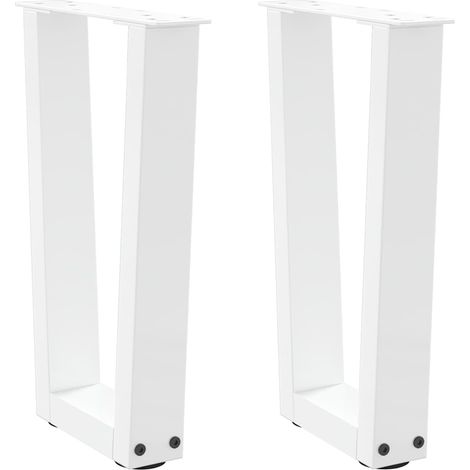 Couchtischbeine V-Form 2 Stück Weiß 28x(42-43,3) cm Stahl