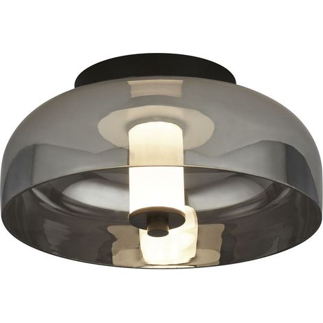 Searchlight Frisbee 1 lumière LED affleurante, noir mat avec verre fumé (1/4)
