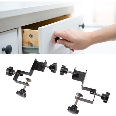 Gabinet d'Installation de Tiroirs en Paire avec Gabinet pour Fixation Frontale en Acier Noir pour Boiserie (1/5)