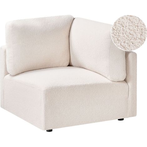 Corner Module Off-White Boucle Upholstery 1-Seat Sofa Section Modern Style Living Room MESNALI (1/5)