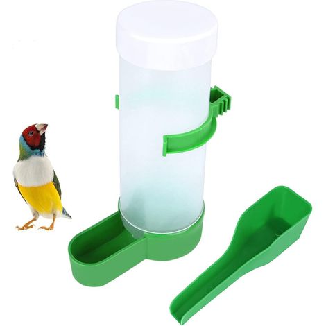 Lot de 2 distributeurs automatiques de nourriture suspendus pour oiseaux, accessoires pour cages à oiseaux (150 ml) (1/5)