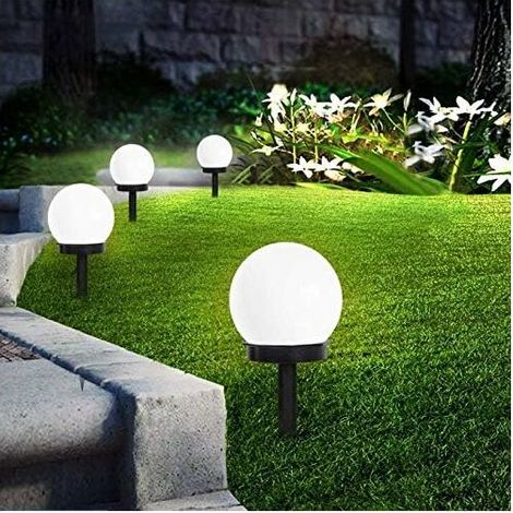 Outdoor Solar Ground Lights,Outdoor Waterproof Light 8 Pack IP44 Globe Stake Light For Outdoor Villa Lawn Garden (1/5)