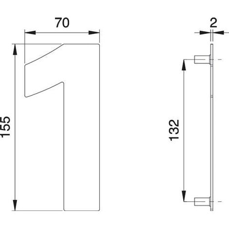 EDI Numéro de maison chiffre 1 acier inoxydable mat ( 3000261316 ) (1/4)