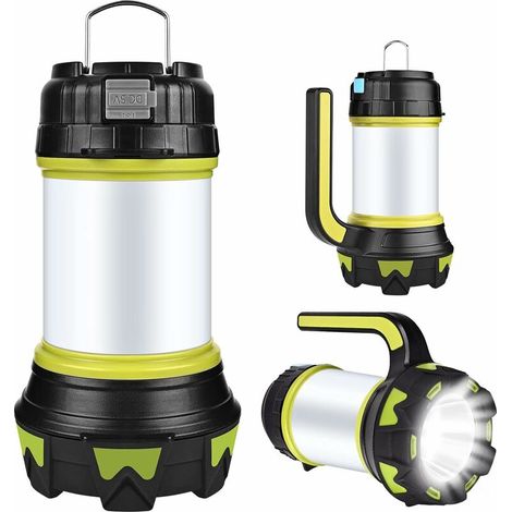 Lampe de camping LED, lampe de camping USB rechargeable à intensité variable, étanche IP68, lampe de camping portable multifonctionnelle avec aimant de suspension pour les véhicules de loisirs