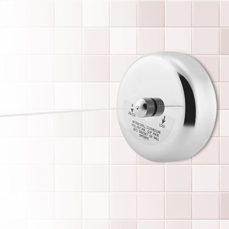Étendoir à linge rétractable en acier inoxydable pour intérieur et extérieur, pour un seul vêtement à sécher chez soi (1/5)