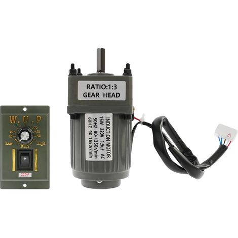Motoriduttore, 15W, 90-1650 giri/min, CA 220V, riduzione asincrona a ingranaggi, certificato CE (1/5)
