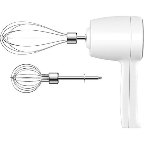 Mélangeur à Main Électrique Fouet sans Fil à 5 Vitesses Batteur à Œufs Rechargeable USB avec Accessoires pour Gâteau, Pâtisserie et Cuisine,Blanc