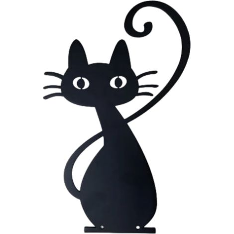 Déco jardin : Chat Simone Métal - Noir 64 cm (1/3)