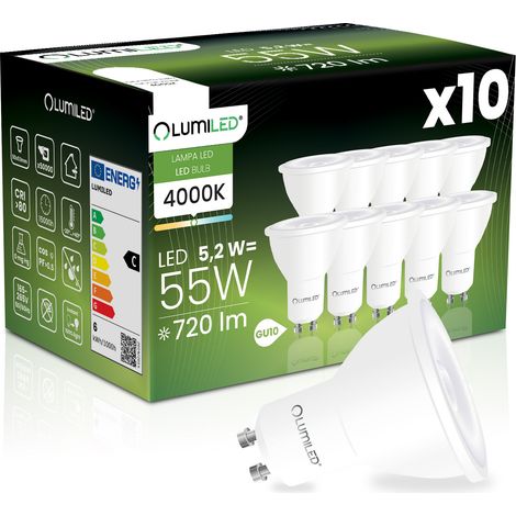 10x LED-Lampe GU10 Spot PAR16 5,2 W = 55 W 720 lm 4000 K Neutralweiß 38° Abstrahlwinkel (1/5)