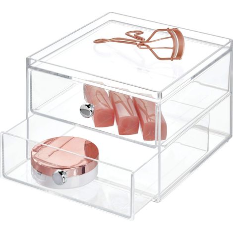 InterDesign Clarity Cassettiera a 2, 16.5x18x12.5 cm (1/5)