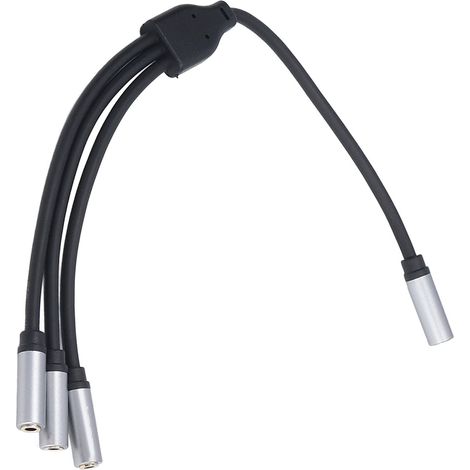 Câble adaptateur femelle 3,5 mm vers 3 x 3,5 mm plaqué or, répartiteur AUX stéréo HiFi pour lecteurs multimédias (1 prise femelle vers 3 prises femelles).