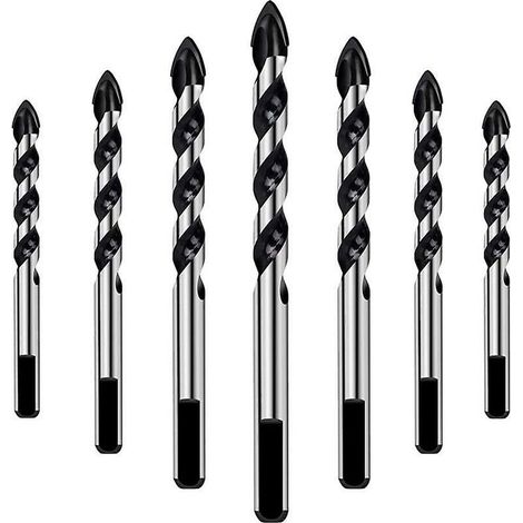 7 pieces foret set pour carrelage, verre, béton, pierre, brique, carreaux, ceramique et miroirs(3mm 4mm 5mm 6mm 8mm 10mm 12mm) (1/4)