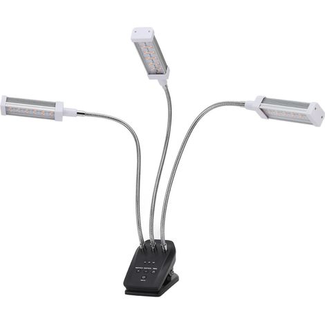 LED-Pflanzenlampe, 360° verstellbar, 3-flammig, mit Zeitschaltuhr, für Sukkulenten im Innenbereich, 100–240 V, silberner EU-Stecker (1/5)
