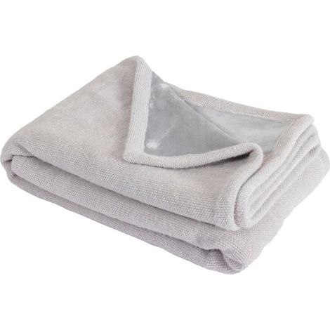 SACASA - Manta plaid gris claro 130x170cm PANORA