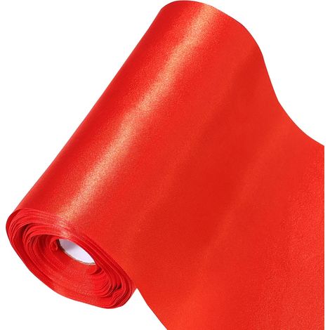 uban Exta Lage De Satin ouge 15cm X 20m - Tissu Solide Pou Décoation De Maiage, Fête, Emballage, Atisanat, Ouvetue Du Cisaillement, Valentin, Intéieu Et Extéieu (1/5)