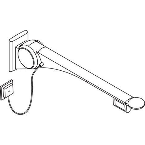 HEWI 802.50.44860 Poignée rabattable de soutien Premium, 900 mm, droite (1/2)