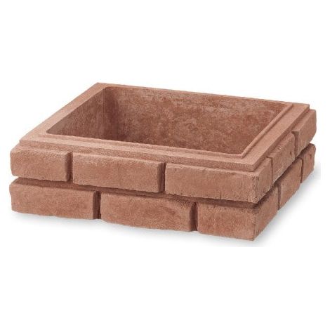 Pilar Coca - aspecto de ladrillo manual para vallas y jardín - 40 × 40 × 12 cm - Unidad - Siena (1/3)