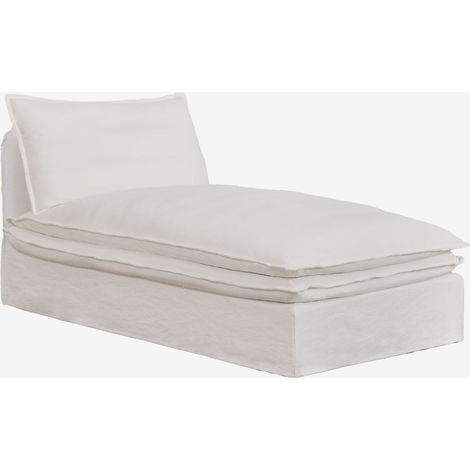 Módulo chaise longue para sofá modular en lino y algodón Grace SKLUM