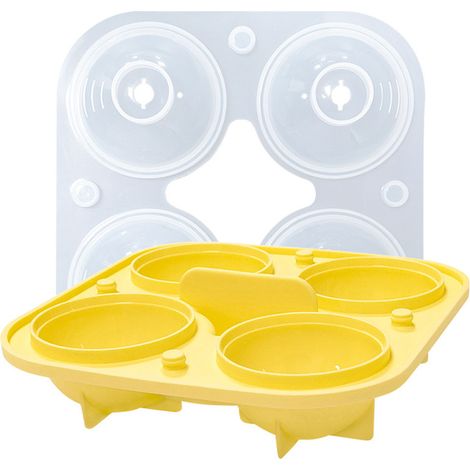 1 moule à glaçons rond en silicone, avec couvercle, réutilisable, facile à démouler, pour congélateur (1/5)