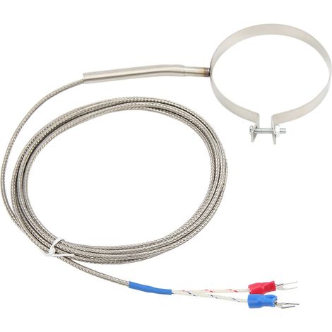 60-mm-Thermoelement aus Edelstahl, 0–400 °C, Typ CK, Temperaturfühlergewinde für industrielle Anwendungen, 2 m / 6,6 Fuß (1/5)