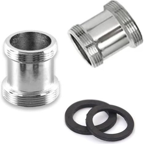 Messing-Fitting-Set mit 2 Messing-Wasserhahnadaptern, 22 mm NPT-Außengewinde, Strahlregleranschluss für Spültischarmatur, Wasserfilteradapter (M24 – M22)