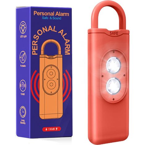 Alarme d'urgence 130 dB, alarme d'autodéfense puissante pour la sécurité personnelle - Rouge - alarme anti-agression (1/5)
