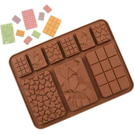 Stampi in silicone per cioccolato, set da 4 pezzi, stampi per tavolette di cioccolato, perfetti per caramelle, marmellate e dolci fatti in casa.