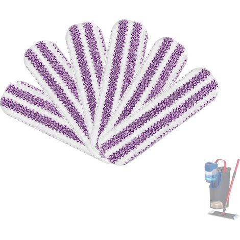 Chiffons de rechange pour Vileda/O-Cedar H2prO, microfibre – carrelage/bois/murs, violet (1/5)