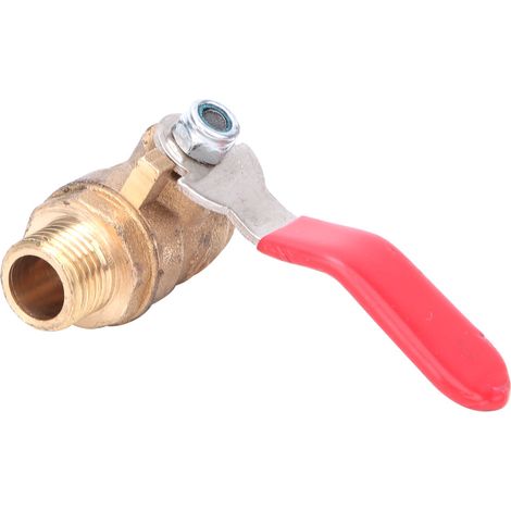 Robinet à boisseau G1/4 double filetage mâle renforcé en laiton, lot de 5, accessoire compresseur d'air, vannes épaissies, raccord mâle-mâle, qualité durable. (1/3)