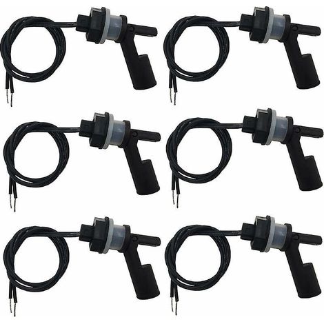 6 Piece Black Water Level Sensor Aquarium Side Mount Level Liquid Float Switchgarden Pump Accessories (1/5)