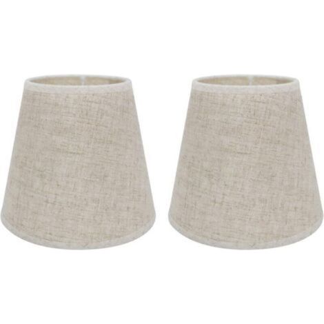 Lot de 2 Abat-jours E14/E27 pour Lampe de Table Applique Murale,Lustre,Abat-jour en Cristal,10 cm (Haut) x 14 cm (Hauteur) x 16 cm (Bas),Linen (1/5)
