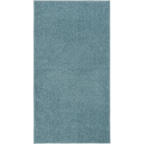 Tapis Salon Poils Courts. Bleu. 80 X 150. Design, Chaud & Confortable (1/5)