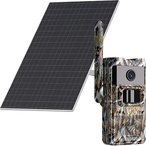 Caméra Faune Sauvage Caméra De Chasse À Énergie Solaire 4G 2K, Images 14mp, Vision Nocturne IR, Étanche IP66, for La Surveillance Faune Surveillance Fiable Précise(4G Trail Cam 64G) (1/5)